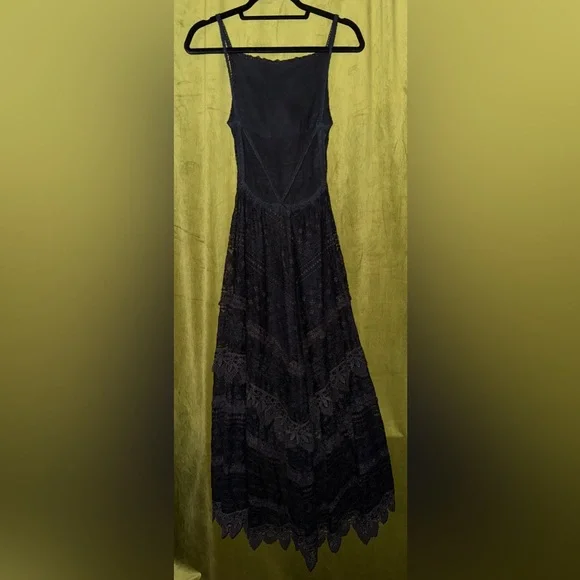 Lace Open Back Black Dress, S - Picture 2 of 4